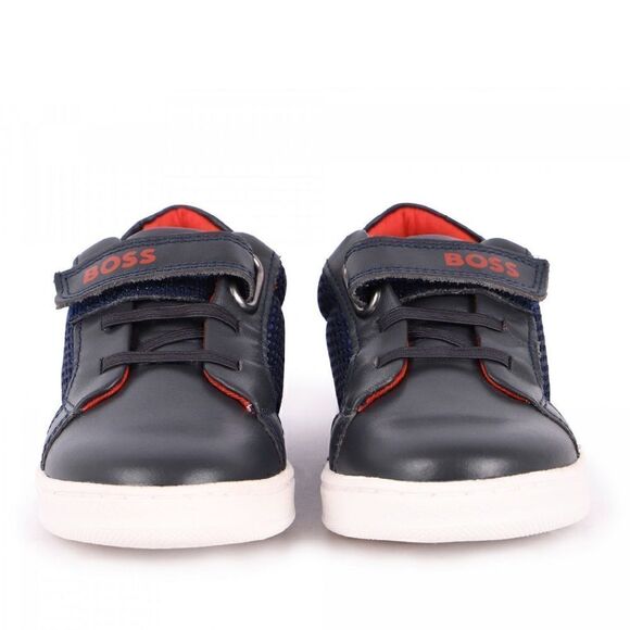 Hugo Boss velcro strap combo navy leather walkers crib shoes, size 19 - Picture 8 of 8